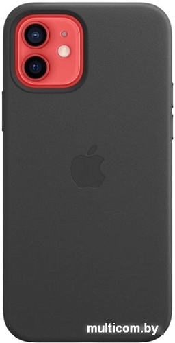 Чехол Apple MagSafe Leather Case для iPhone 12/12 Pro (черный)