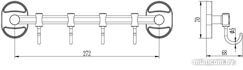 Крючок для ванны Ledeme L1915-4