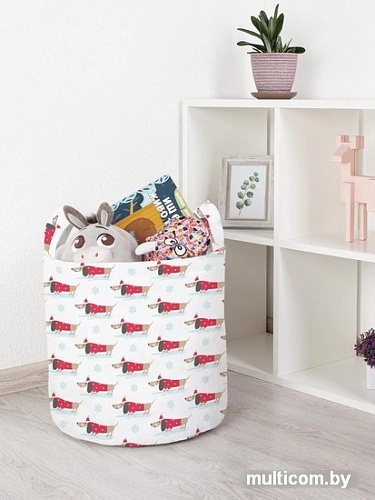 Корзина JoyArty Такса в новогоднем свитере toba_115667_S