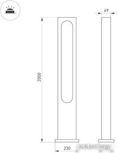 Фонарный столб Arlight LGD-MUSE-BOLL-H2000-18W Warm3000 037522