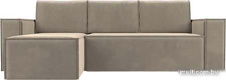 Угловой диван Mebelico Куба угловой 108651 (левый, БНП, микровельвет, бежевый)