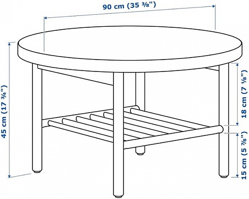 Журнальный столик Ikea Листерби (светлый дуб) 404.080.83