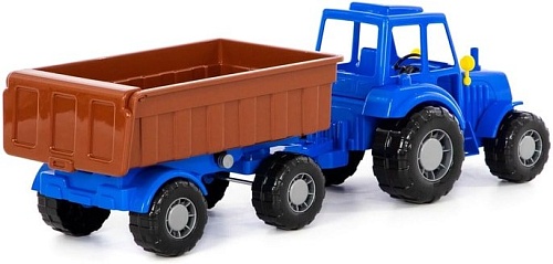 Игрушечный транспорт Полесье Трактор Алтай с прицепом №1 84750 (синий)