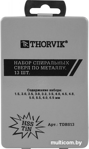 Набор сверл Thorvik TDBS13 (13 шт)