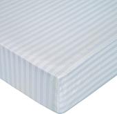 Постельное белье Миланика Светло-серая на резинке 140x200 (поплин-страйп)