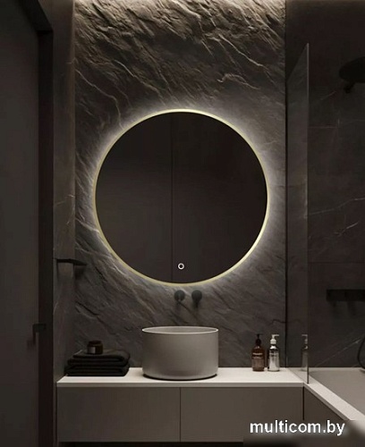 Зеркало eMZe Led с подсветкой и УФ-окантовкой D80 LED.UV.80.80.AUR (золото)