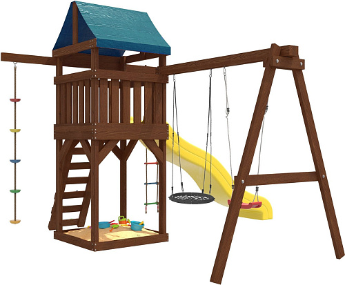 Игровой комплекс National Tree Company с качелями лодочка и гнездом 60 IgroWoods ДП-3 Premium