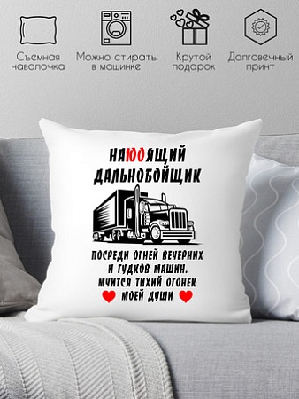 Декоративная подушка Print Style Настоящий дальнобойщик 40х40raz18