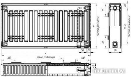 Стальной панельный радиатор Лидея ЛК 20-508 500x800