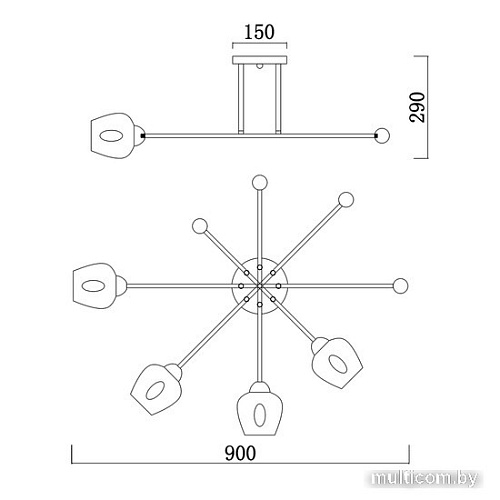 Люстра средней высоты Escada 695/4P E14*40W Chrome