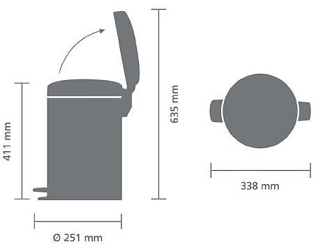 Brabantia Pedal Bin NewIcon 12 л (белый)