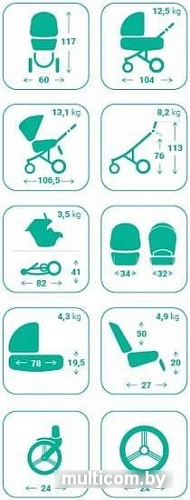 Универсальная коляска BEBETTO Nitello Shine (2 в 1, 06)
