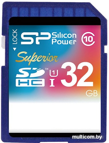 Карта памяти Silicon-Power SDHC Superior UHS-1 (Class 10) 32 GB (SP032GBSDHCU1V10)