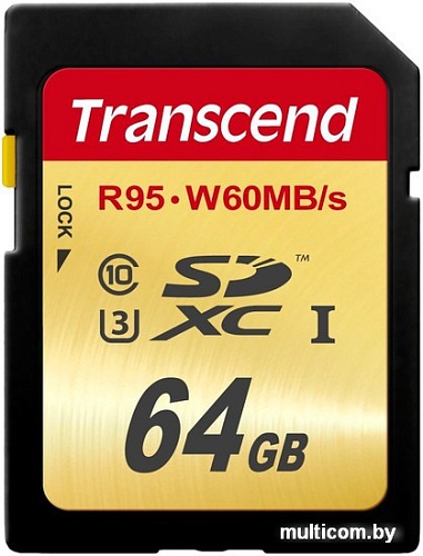 Карта памяти Transcend SDXC UHS-I U3 Class 10 64GB (TS64GSDU3)