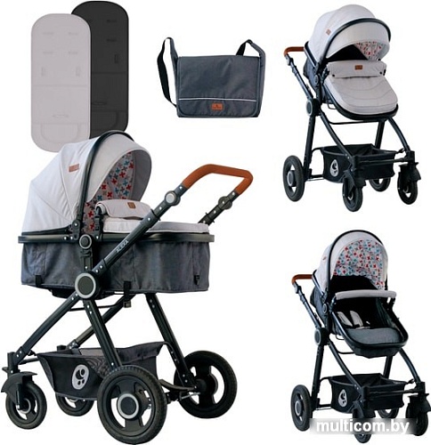 Универсальная коляска Lorelli Alexa 2020 (3 в 1, light grey)