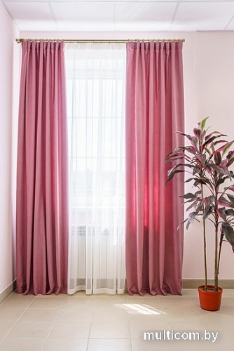 Комплект штор Decoretto Канвас пыльная роза КПР-K24 4x2.5 м (розовый, 2 шт)