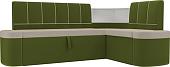Угловой диван Mebelico Тефида 107517 (правый, бежевый/зеленый)