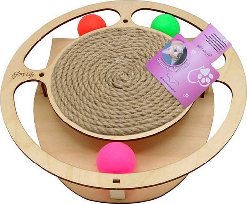 Игрушка для кошек Glory Life Круг с шариками и когтеточкой из каната 147262