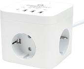 Сетевой фильтр Cablexpert CUBE-3-CU3-W-1.5