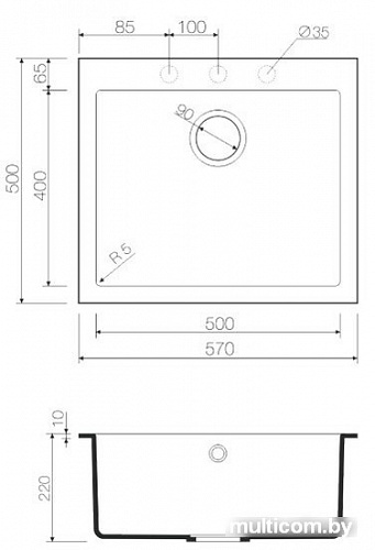 Кухонная мойка Omoikiri Bosen 57-DC [4993220]