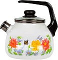Чайник со свистком СтальЭмаль Цветочный 4с209я