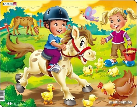 Пазл Larsen Дети на ферме. Пони BM8