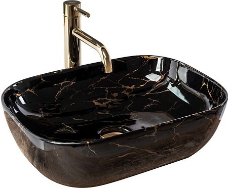 Умывальник Rea Belinda (черный мрамор глянцевый)