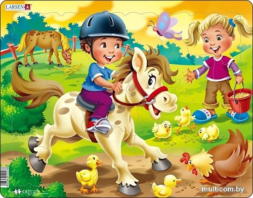 Пазл Larsen Дети на ферме. Пони BM8