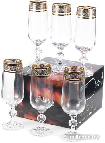 Набор бокалов для шампанского Bohemia Crystal Claudia 40149/43249/180