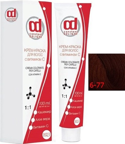 Крем-краска для волос Constant Delight Crema Colorante с витамином С 6/77 темно-русый медный экстра