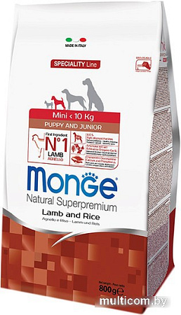 Корм для собак Monge Mini Puppy & Junior Lamb and Rice 2.5 кг