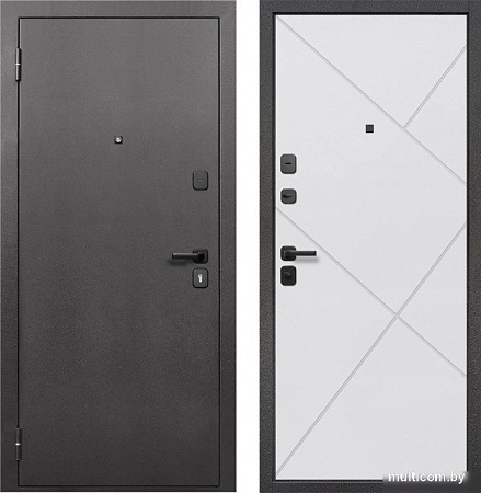 Металлическая дверь Guard 7см Серебро/белый матовый (86x205, левая)