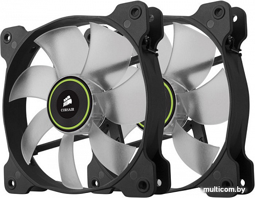 Кулер для корпуса Corsair Air SP140 LED Green Twin Pack (CO-9050037-WW)
