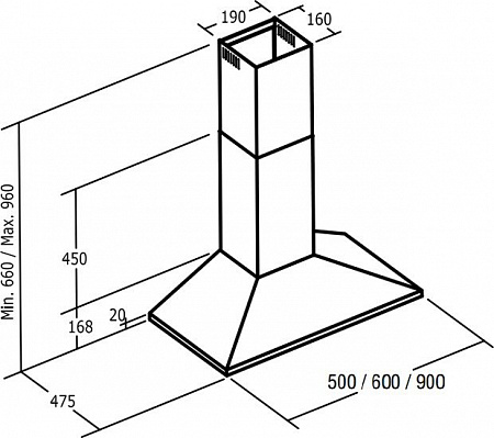 Кухонная вытяжка CATA V 500 X [02088301]