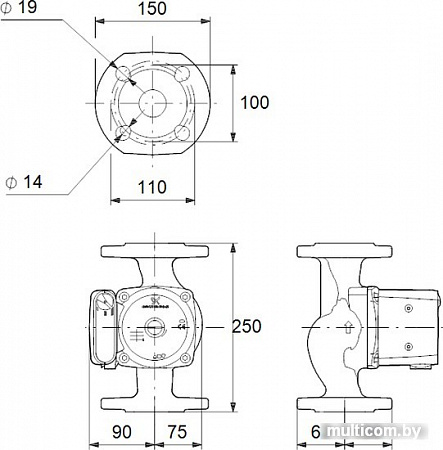 Циркуляционный насос Grundfos UPS 40-100 F 250