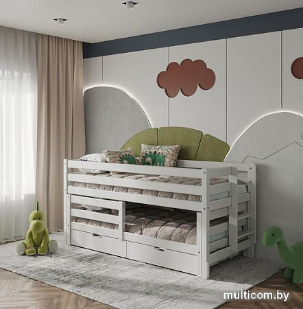 Двухъярусная кровать WoodMoon ВудМун 5 с ящиками ВМ-5Я 90x200