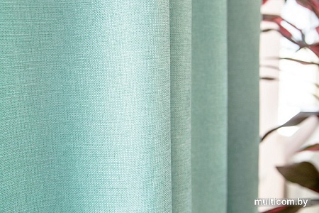Комплект штор Decoretto Рогожка лагуна РЛ-K15 2.5x2.6 м (бирюзовый, 2 шт)