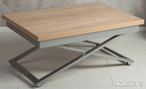 Журнальный столик Levmar Accord D89/S59 (дуб сонома/хром)