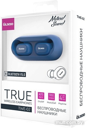 Наушники Olmio TWE-02 (синий)