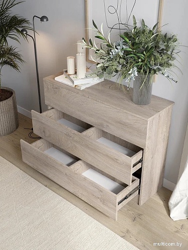 Комод Горизонт Нео 1050 3 ящика (дуб эндгрейн)