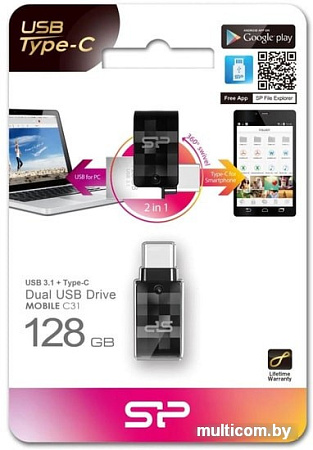 USB Flash Silicon-Power Mobile C31 128GB (черный)