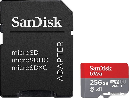 Карта памяти SanDisk Ultra SDSQUA4-256G-GN6MA microSDXC 256GB (с адаптером)