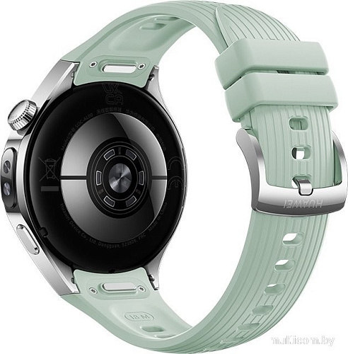 Умные часы Huawei Watch 5 42 мм (серебристый, с зеленым силиконовым ремешком, международная версия)
