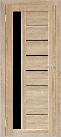 Межкомнатная дверь Юни Бона 04 (ч) 70x200 (дуб сонома/черное белое)