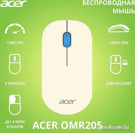 Мышь Acer OMR205 (белый/голубой)
