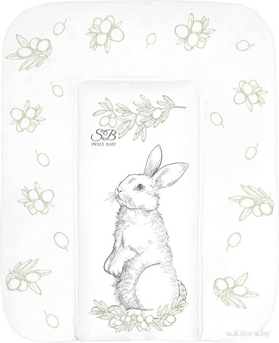 Пеленальный матрас Sweet Baby Foresta Magica Grigio Oliva 58x71 (заяц серый/оливковый)