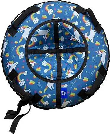 Тюбинг Hubster SnowDream Glamour S Единорожка 120см во9075-3 (голубой)