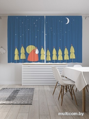 Комплект штор JoyArty Новогодний ход Oxford DeLux 1.45x1.8 м (2 шт)