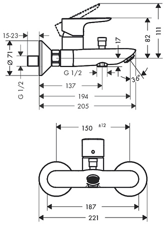 Смеситель Hansgrohe Talis E 71740000