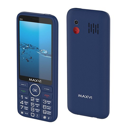 Кнопочный телефон Maxvi B35 (синий)